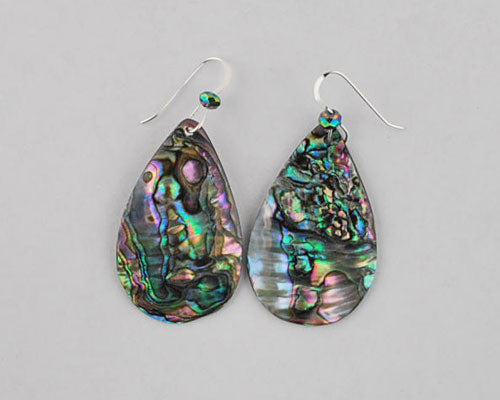 Abalone teardrop earrings 35mm