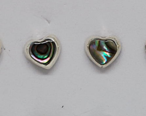 Sterling Silver Abalone Stud Heart SS008