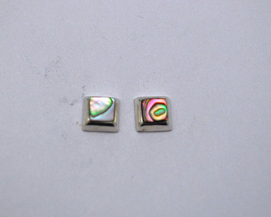 Sterling Silver Abalone Stud Square SSS013
